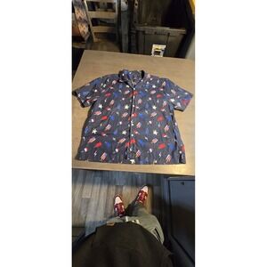 City Streets Mens Shirt Size XL USA Patriotic Summer Short Sleeve July 4th